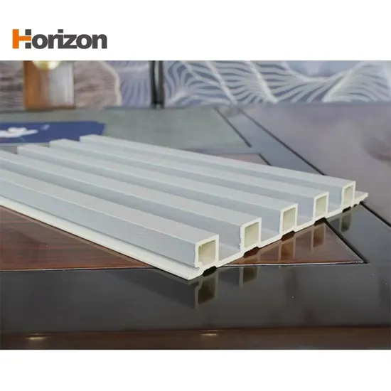 Four Groove Indoor Background Walls Decor Wood Grain Veneer WPC Board Wall Grille Panel Within Hotel Project Solutions 