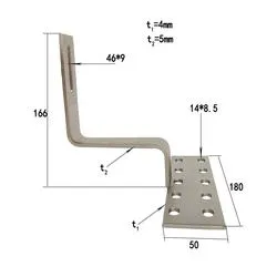 Mounting Bracket Fixing Accessories for Roof Hook Stainless Steel. 
