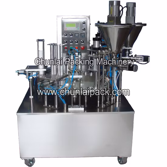 Automatic Rotary Granules Cereal/Mixed Nut Plastic Cup Filling Sealer Packaging Machine